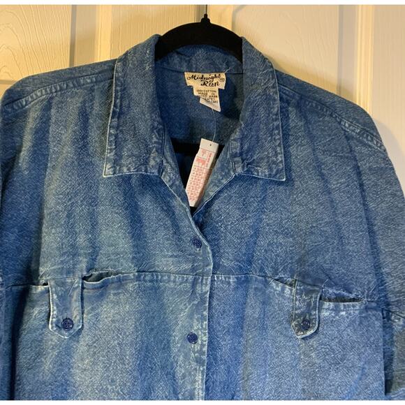 Vintage Midnight Run Women's Chambray Dress Plus Size 2X 22W NEW 100% Cotton - Picture 3 of 10